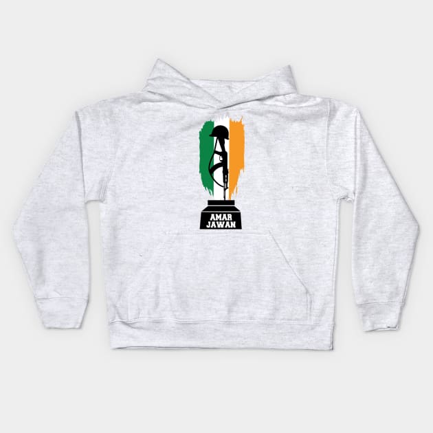 I Love Indian Army Amar Jawan Patriotic Jai Hind T-shirt Kids Hoodie by alltheprints